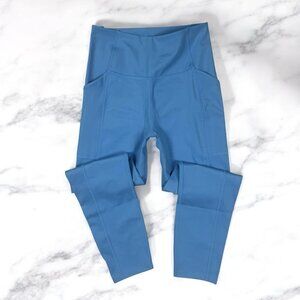 Girlfriend Collective 7/8 Leggings Size Medium Haze Blue Pockets High Waisted